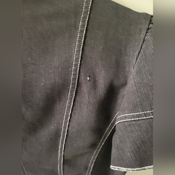 Piccadilly Fashions short puff-sleeve black denim jacket, size US 6 - Picture 7 of 7